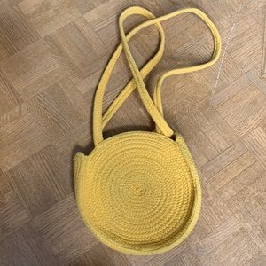 Yellow Round Rattan Bag - Aritzia “Main Character”